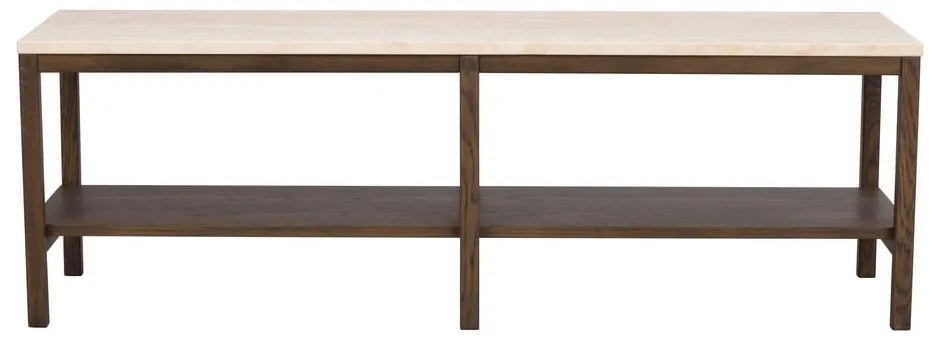 Masă consolă maro/bej cu blat din piatră 140x40 cm Orwel - Rowico