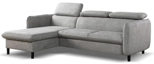 Colțar extensibil NISA, în formă de L, cu spațiu de depozitare, gri, orientare stânga