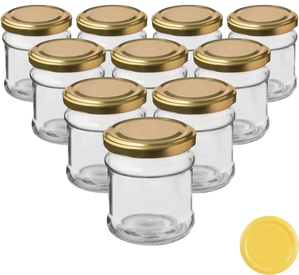 Set borcane de conservare Orion Deva, cu capac, 0,212 l, 10 buc.