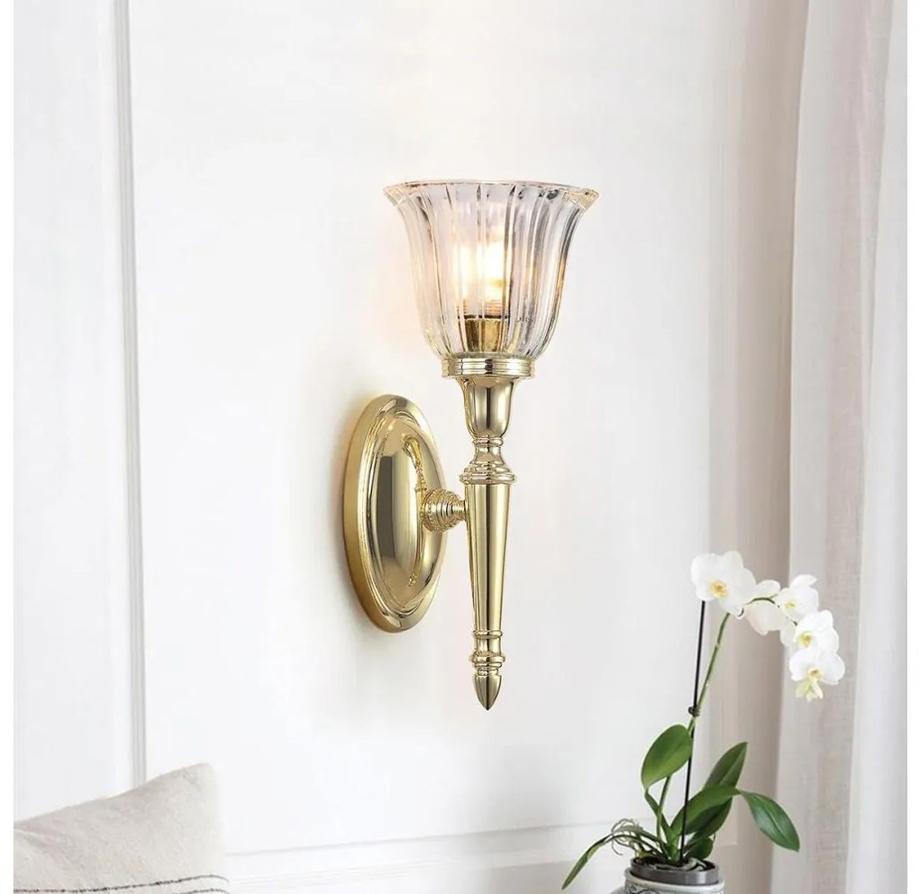 Elstead BATH-DRYDEN1-PB-LED Aplica de perete pentru baie DRYDEN, 1x G9, 3W, 230V, IP44, auriu