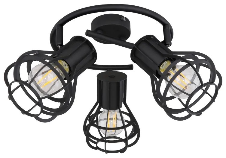 Lustra / plafoniera cu 3 spoturi design modern Clastra negru 15388-3 GL