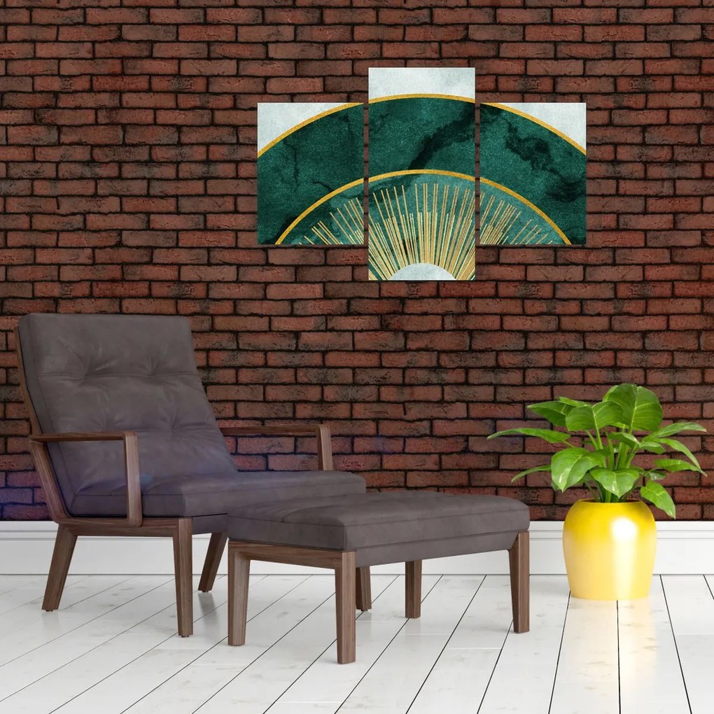 Tablou - Forme cu texturi aurii (90x60 cm)