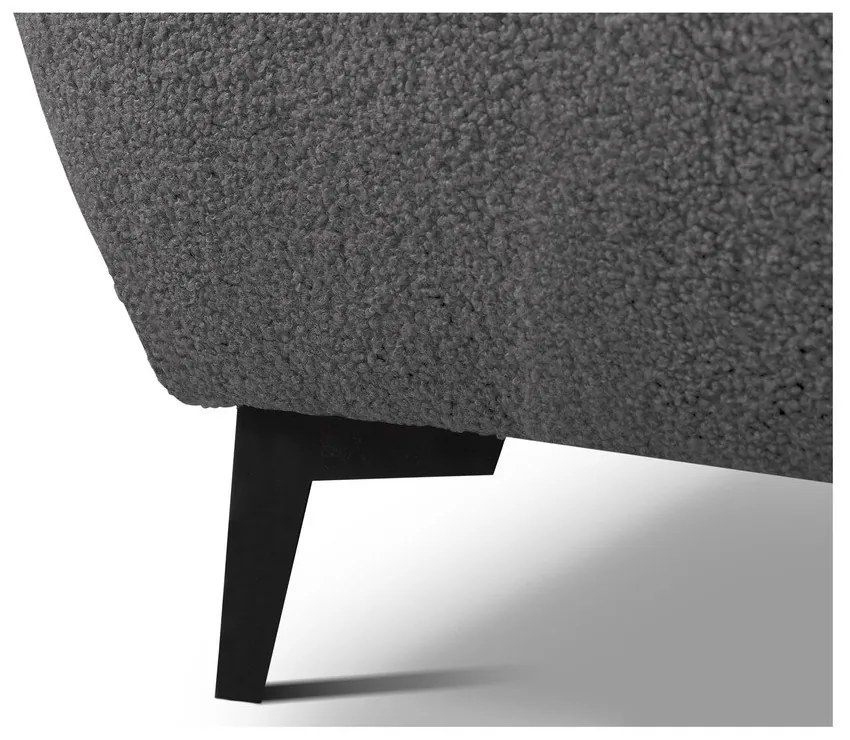 Pat matrimonial gri închis tapițat cu spațiu de depozitare cu somieră 160x200 cm Makapu – Makamii