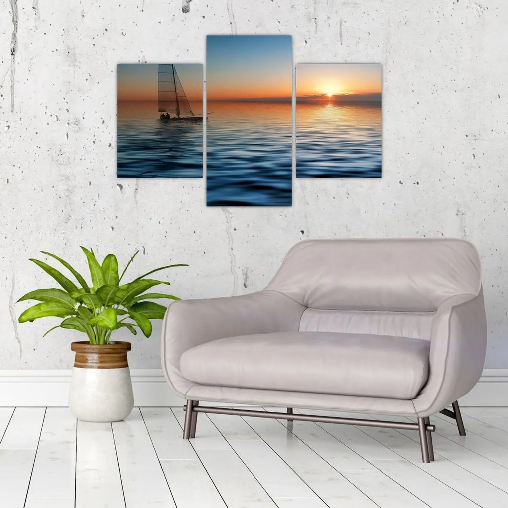 Tablou - Bărci cu vele pe mare (90x60 cm)