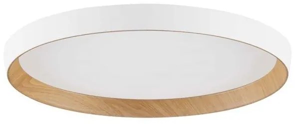 Plafoniera LED design decorativ VOMOS alb/lemn D-40cm