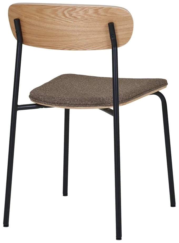 Scaun de dining negru/maro stivuibil cu aspect de lemn de frasin Estepona – House Nordic