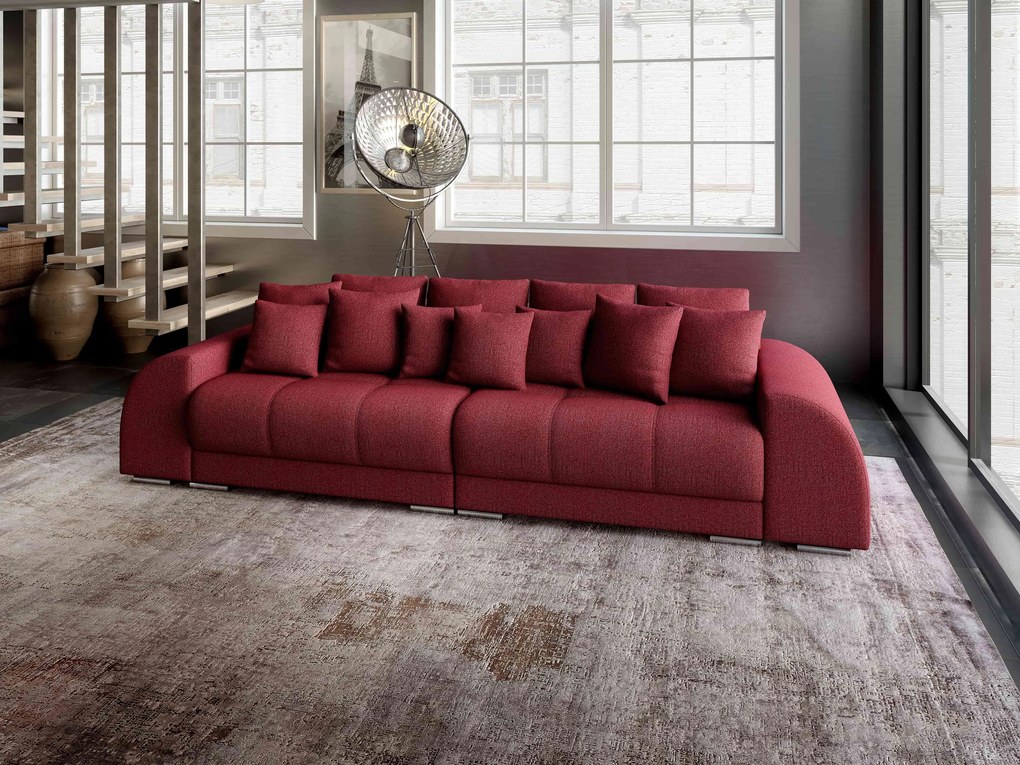 Canapea extensibilă dumonde cu 2 lăzi de depozitare si sezut confortabil din spuma high-density, Verona Enjoy Red 310x100 cm