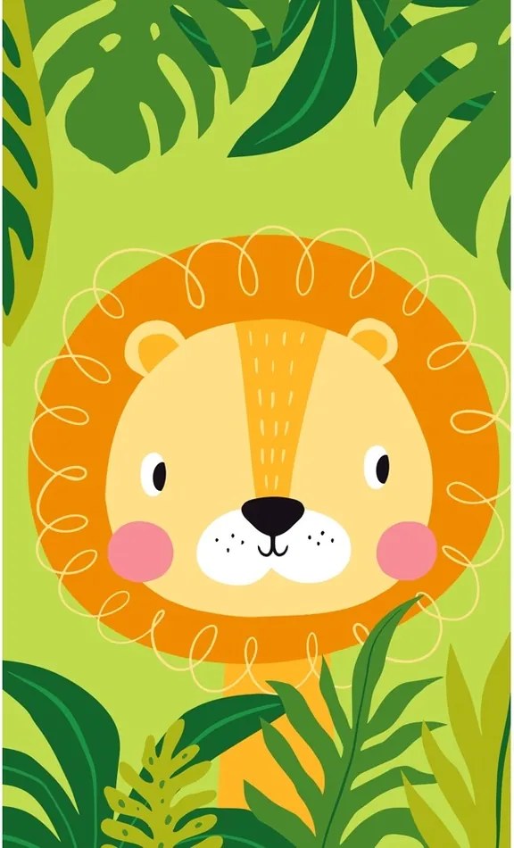 Prosop de copii Leu în junglă, 30 x 50 cm