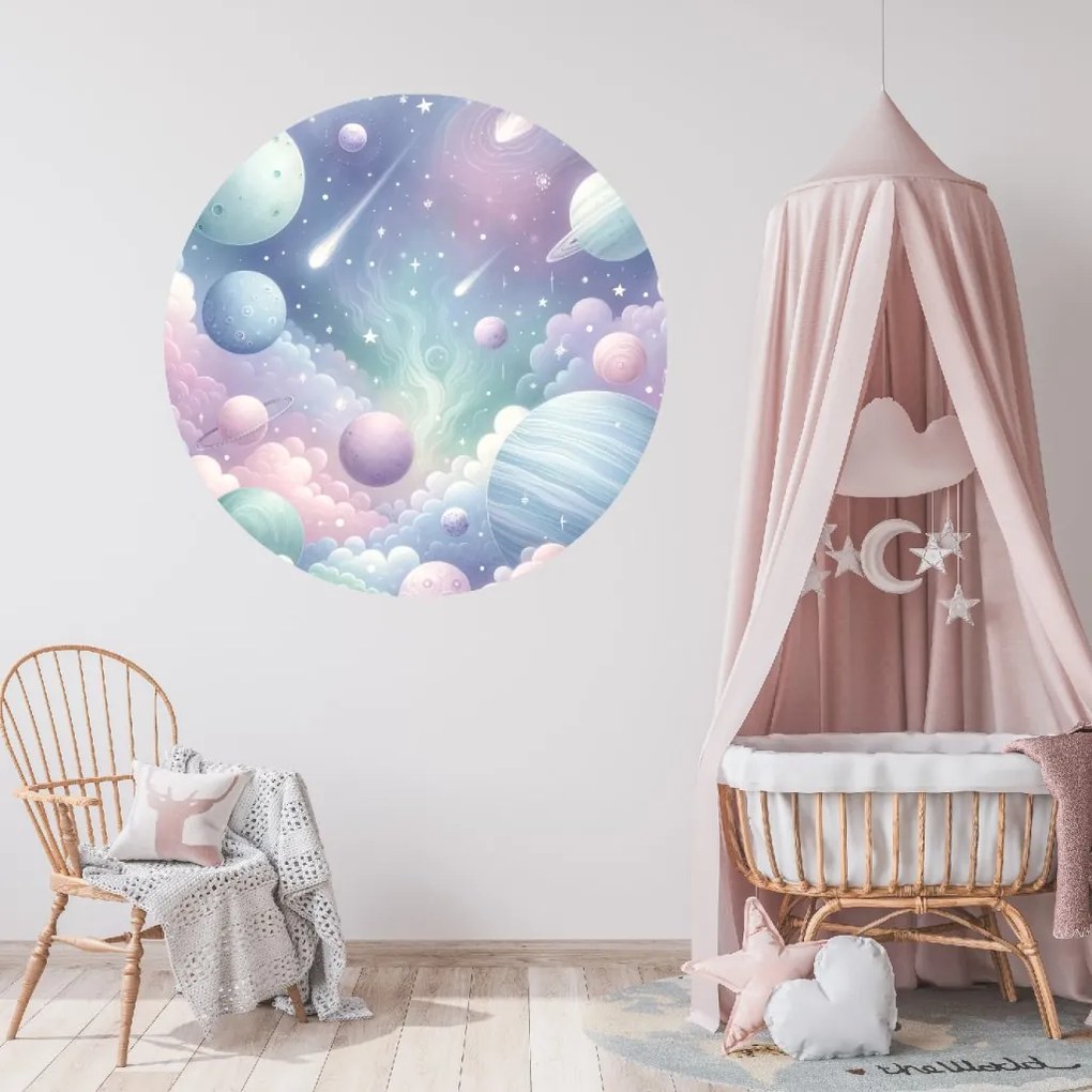PIPPER. Autocolant circular de perete „Un univers magic” mărimea: 100cm