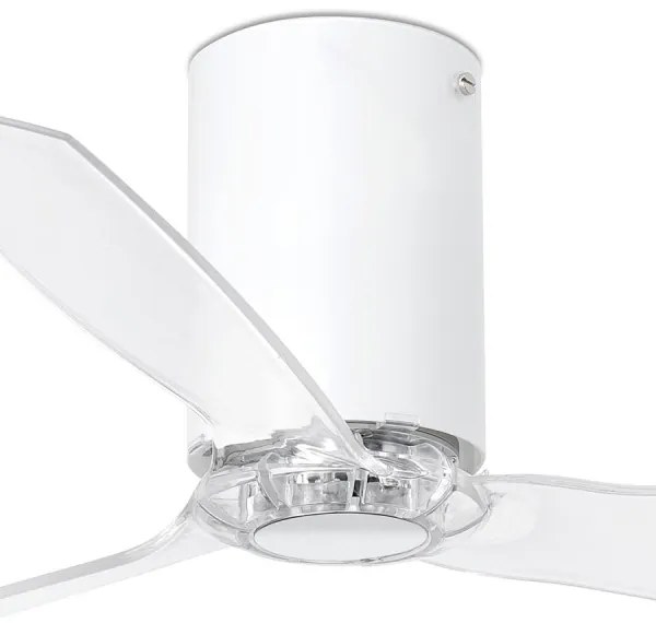 Ventilator de tavan FARO 32039 MINI TUBE VENTIL transparent d. 128 cm + telecomandă