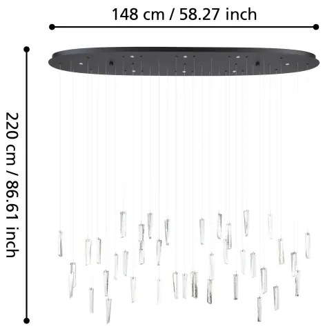 Lustră LED dimabilă pe cablu Eglo 390349 SARDENARA 8xLED/4,2W/230V 3000K