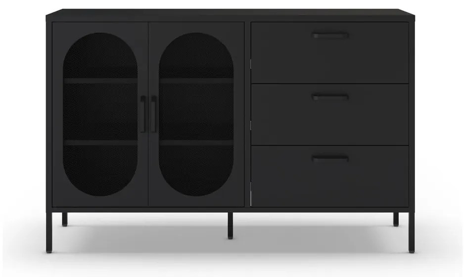 Comodă neagră 140x90 cm Diora – Marckeric