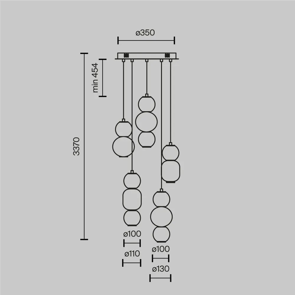 Lustra LED suspendata design modern decorativ Drop 5L crom