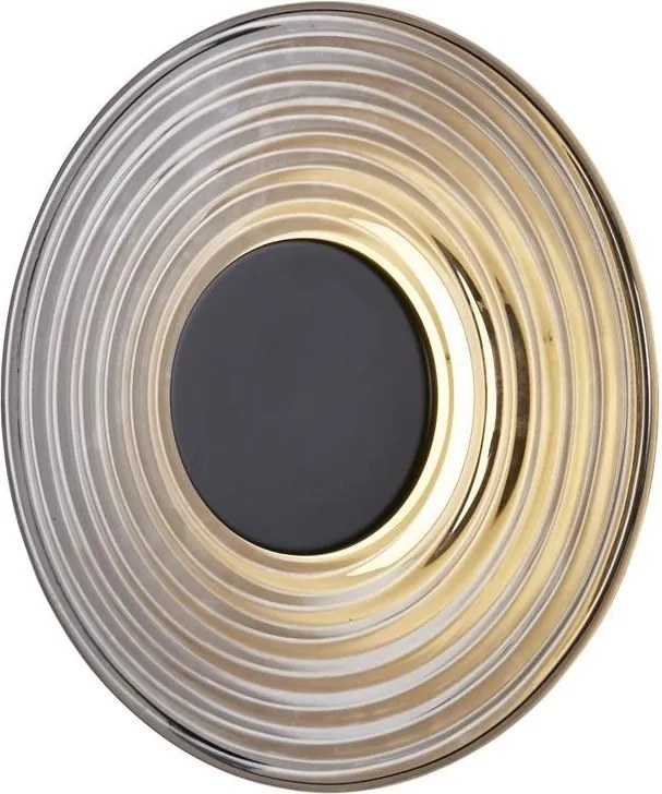 Aplica LED metal negru mat sticla fumurie Cleo