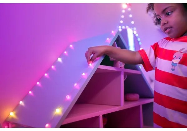 Instalație LED RGB dimabilă de Crăciun 100xLED 8 m USB Wi-Fi Twinkly TWKH100RGB-T