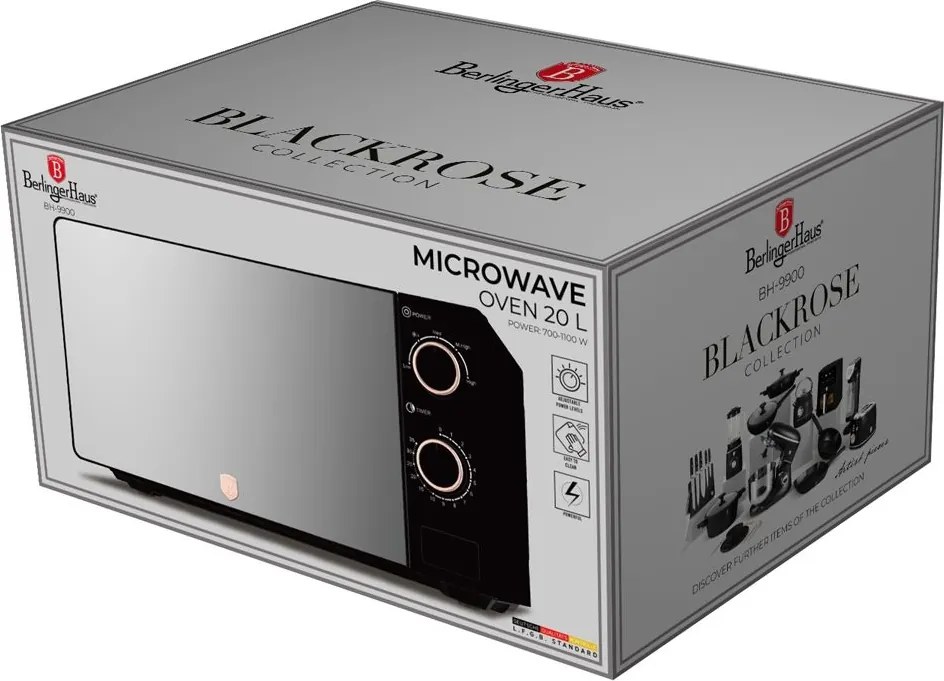 Cuptor cu microunde Berlinger Haus BH 9900, 20 L, negru