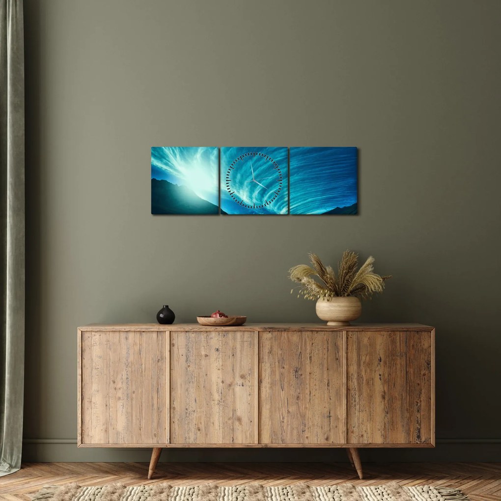 Tablou - Val din nori (cu ceas) (90x30 cm)