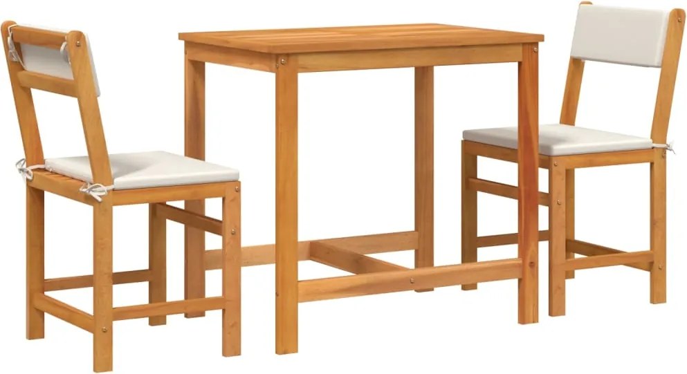 vidaXL Set mobilier de balcon cu perne, 3 piese, lemn masiv acacia