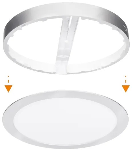 Solight WD244-S - Panou LED 2 în 1 24W/230V 3000/4000/6000K Ø 30 cm IP54 argintiu