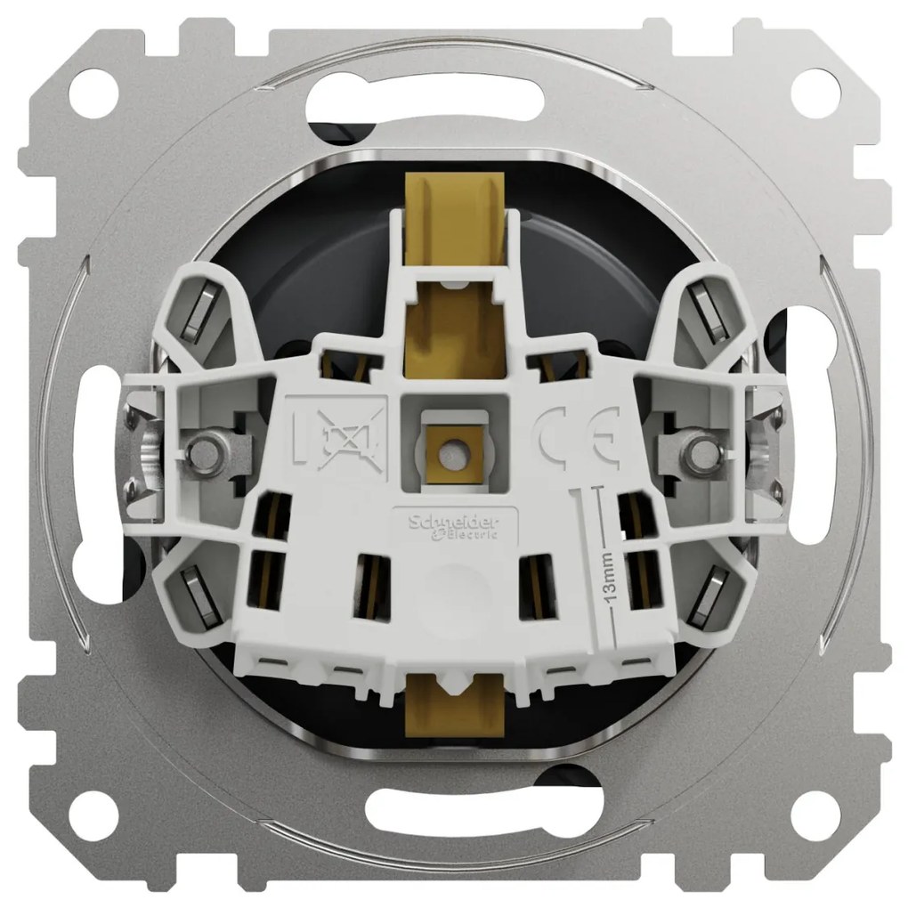 Priza simpla cu impamantare, 16A, IP20, antracit, Schneider Sedna Design