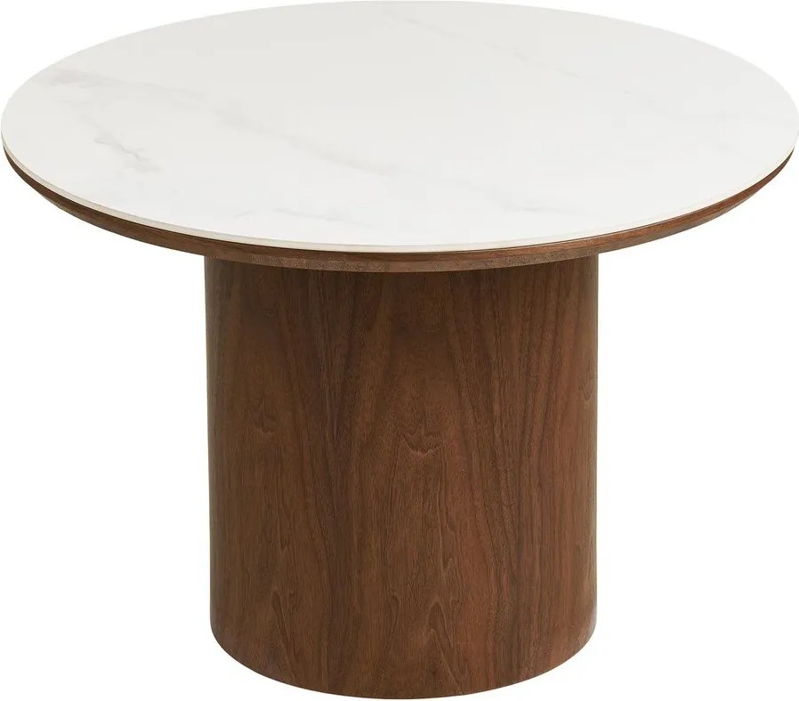 Măsuță de cafea în culoare naturală închisă rotundă cu blat ceramic ø 60 cm Noli – House Nordic