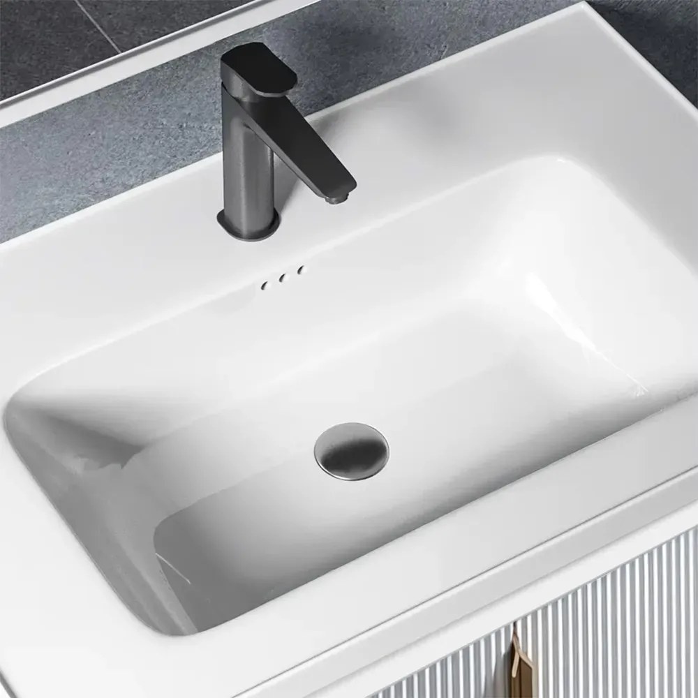 Set mobilier de baie cu lavoar Astor 60 cm Alb
