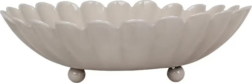 Bol decorativ vintage din metal, bej „Ingrid”