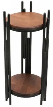 Masuta Auxiliara 1038-2, Negru / Nuc, Metal