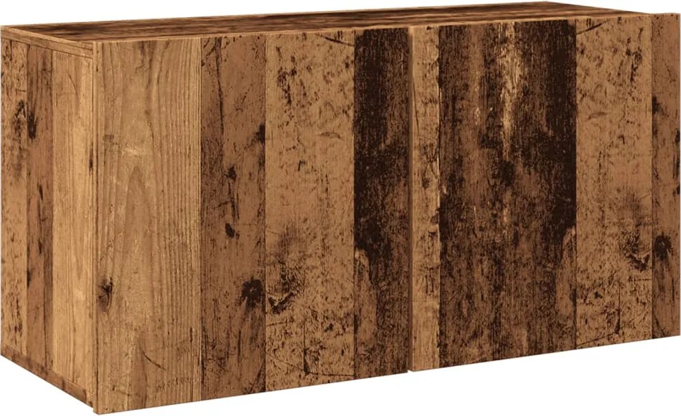 vidaXL Comodă TV de perete, lemn vechi, 80x30x41 cm