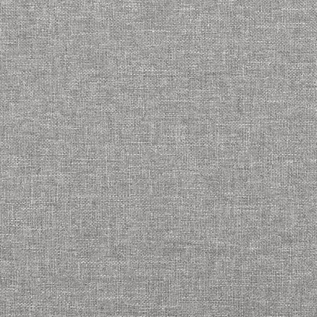 Pat continental cu saltea, gri deschis, 160x200 cm, textil Gri deschis, 35 cm, 160 x 200 cm