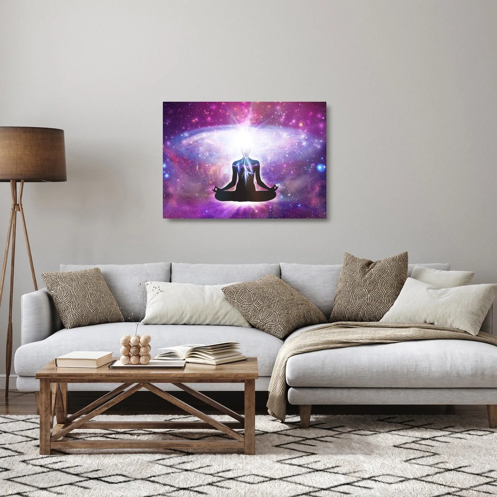 Tablou pe sticlă - Conexiune cu univers (70x50 cm)