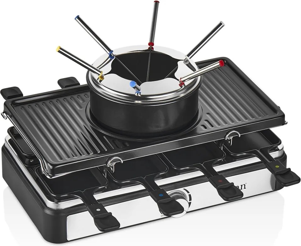 Gratar electric cu fondue Zilan ZLN8856, raclette, putere 1400 W, indicator luminos