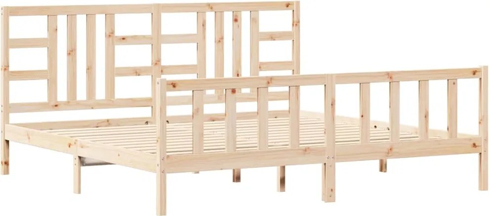 vidaXL Cadru de pat fără saltea, 200x200 cm, lemn masiv pin