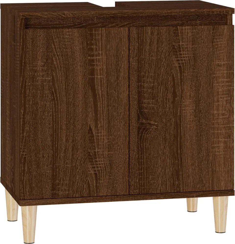 vidaXL Dulap de chiuvetă, stejar maro, 58x33x60 cm, lemn prelucrat