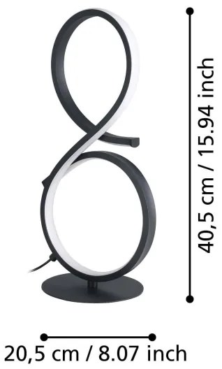 Lampă LED de masă Eglo 901269 SERPINS LED/11,4W/230V 3000K negru