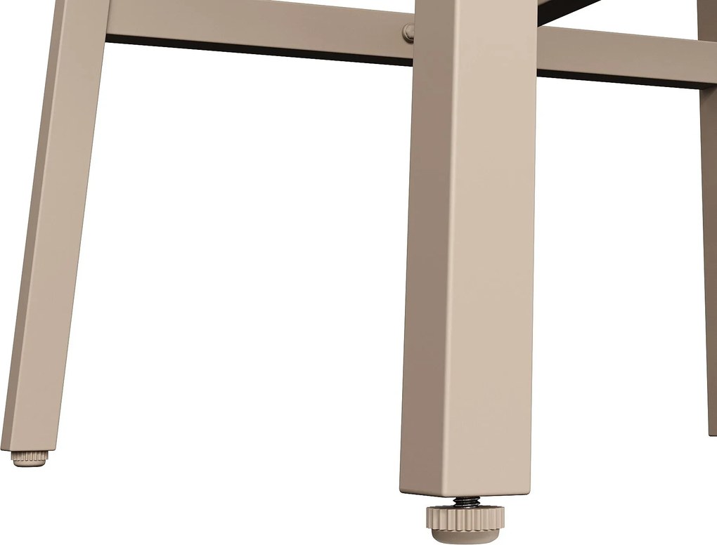 Set de mobilier de grădină cu canapea de colț și blat de masă din sticlă securizată, Bej | Aosom Romania