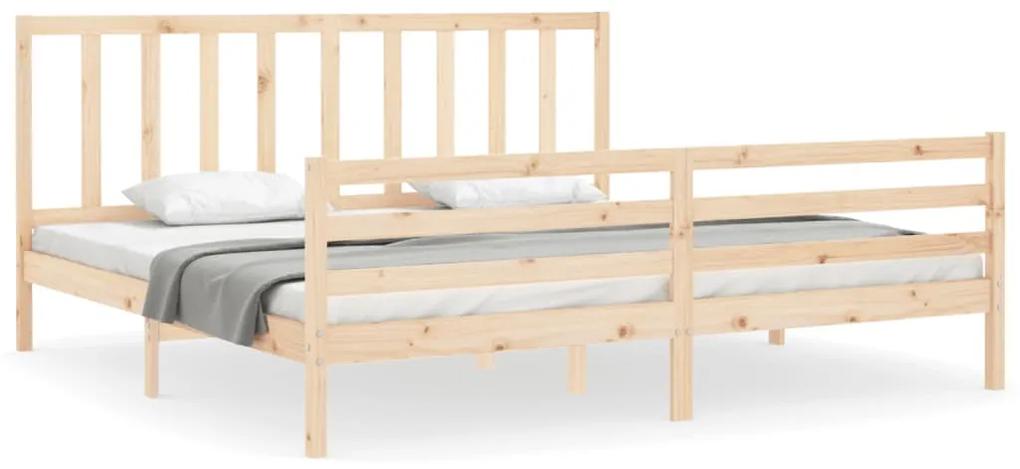 3193876 vidaXL Cadru pat cu tăblie 200x200 cm, lemn masiv de pin