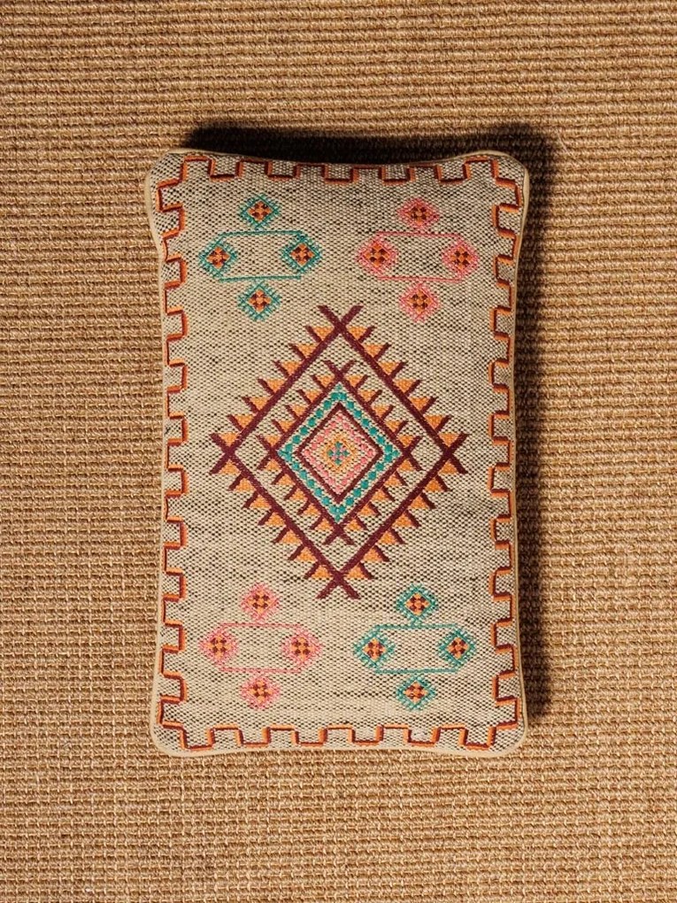 Pernă brodata Harmony, din bumbac, 30x50 cm
