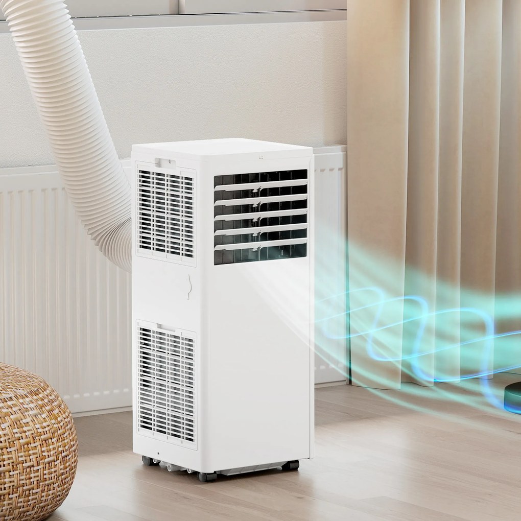HOMCOM Aparat de Aer Condiționat Portabil 5000 BTU, Unitate 4-în-1: Răcire, Dezumidificare, Ventilator, Modul Sleep | Aosom Romania