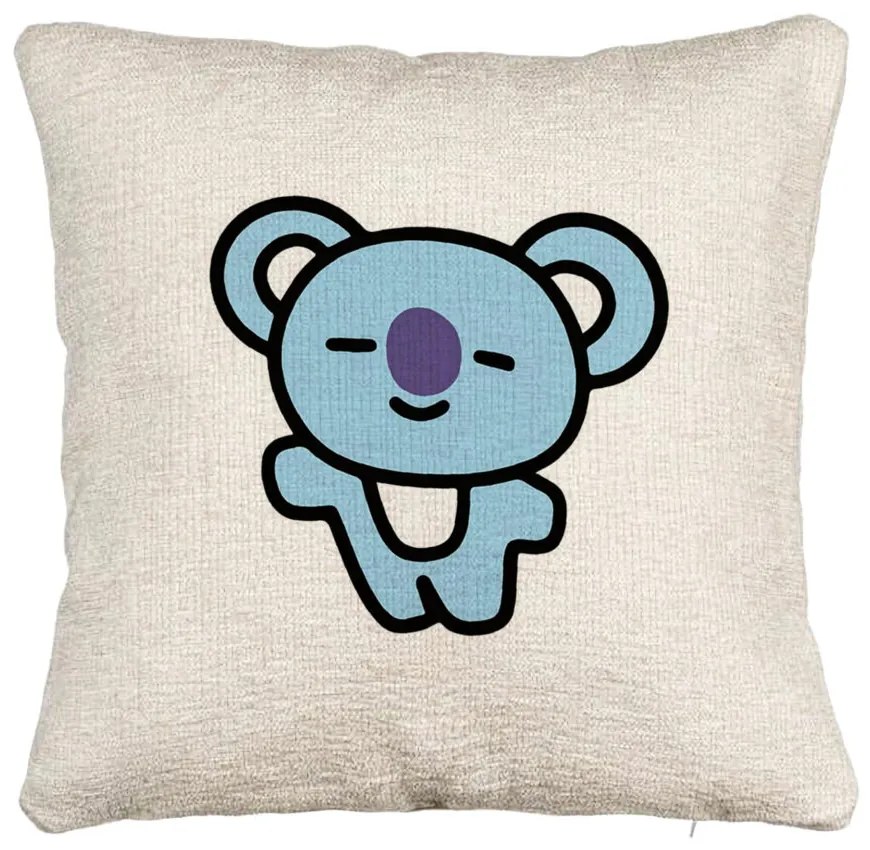 Perna Decorativa Canapea, Model Ursulet Koala, 40x40 cm, Cu fermoar