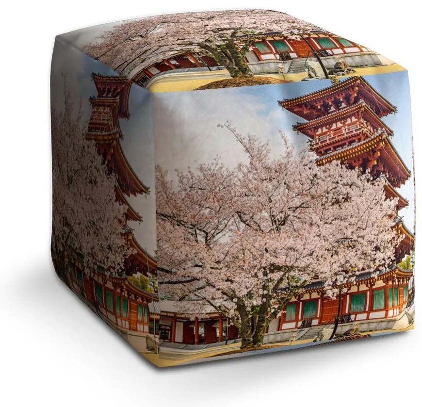 Taburet Cube pagoda chinezească, colorat