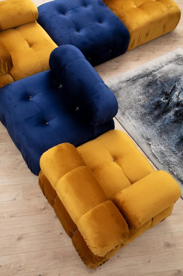 Fotoliu Modular Bubble L1, Mustar