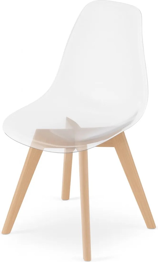 OFERTA Scaun transparent KITO cu picioare din fag II. calitate