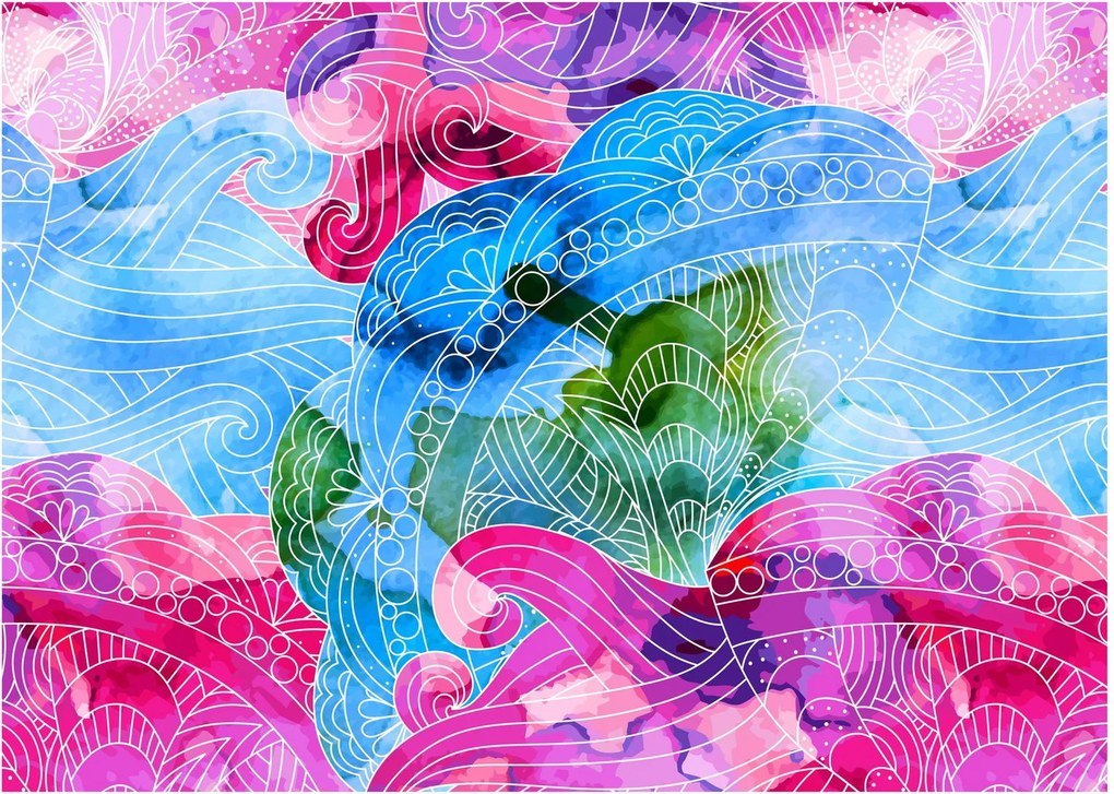 Tablou - Valuri colorate (70x50 cm)