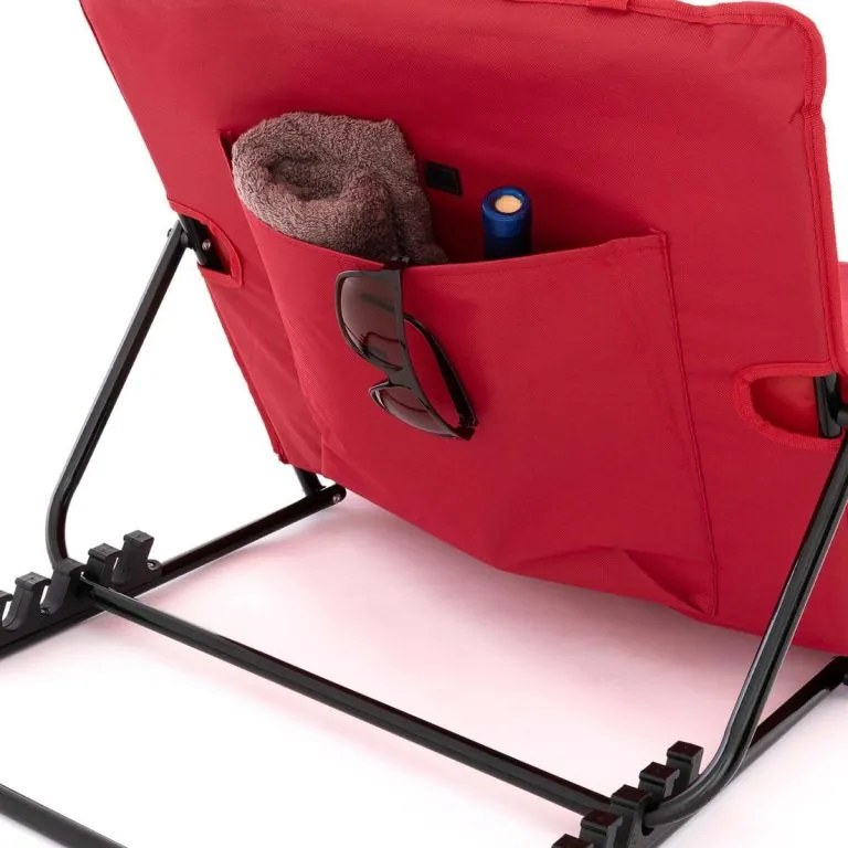 Covor de plajă reglabil cu spătar - roșu