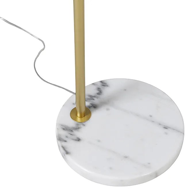 Lampă cu arc modernă din alamă cu abajur alb - Arc Basic