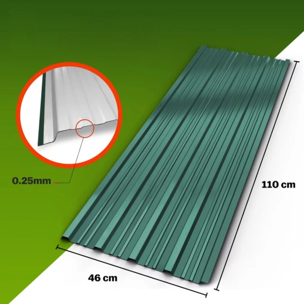 Tablă trapezoidală ARON, set 14 bucăți, 110×46 cm, verde Gardebruk