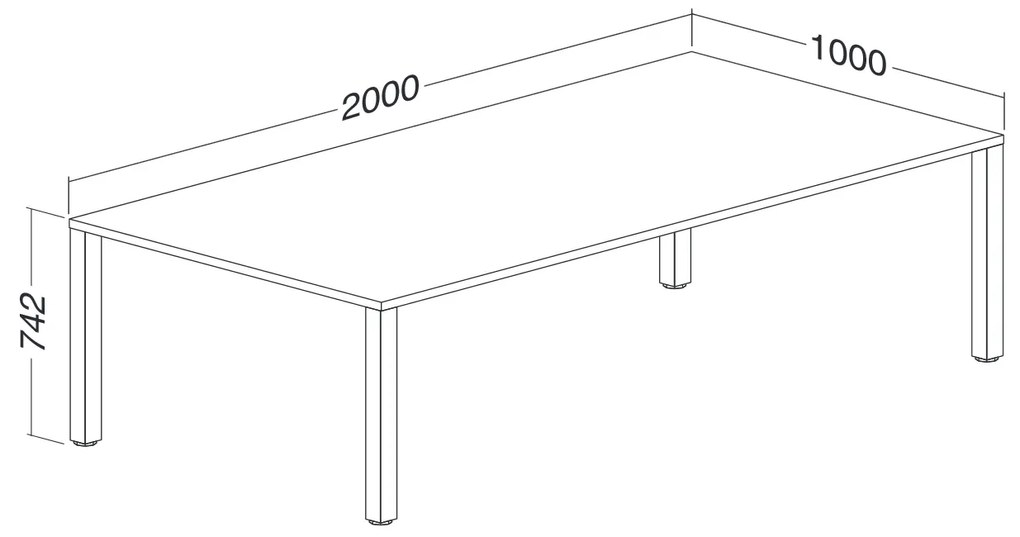Masa de intalnire ProOffice 200 x 100 cm, nuc