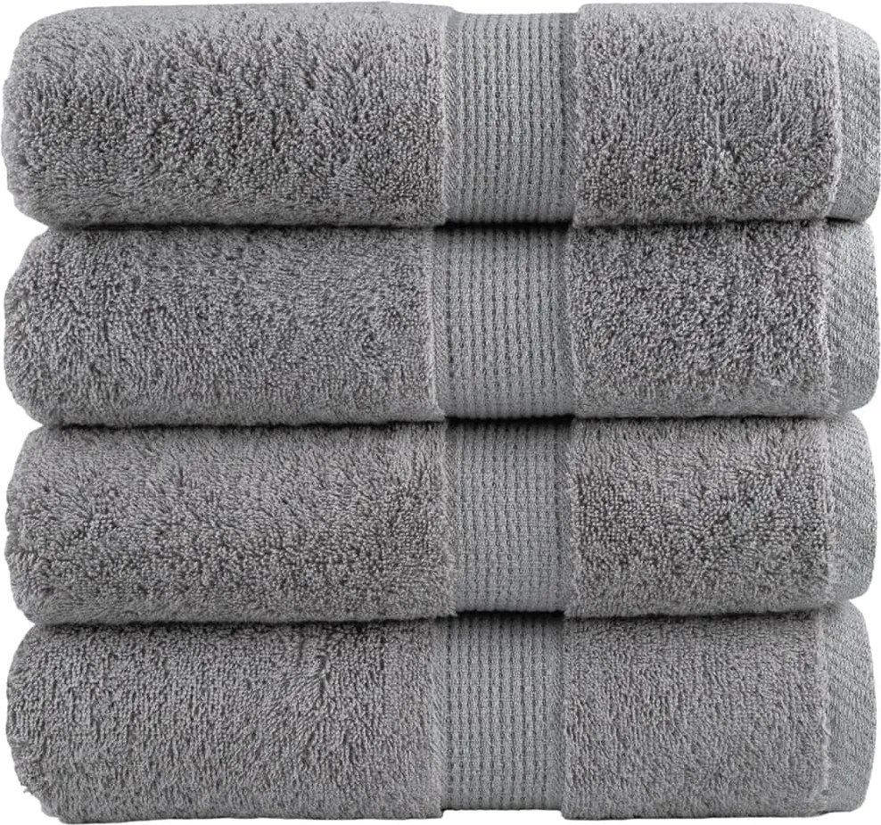 vidaXL Prosoape de baie premium, SOLUND, 4 buc., gri, 30 x 30 cm, 600 g/m²