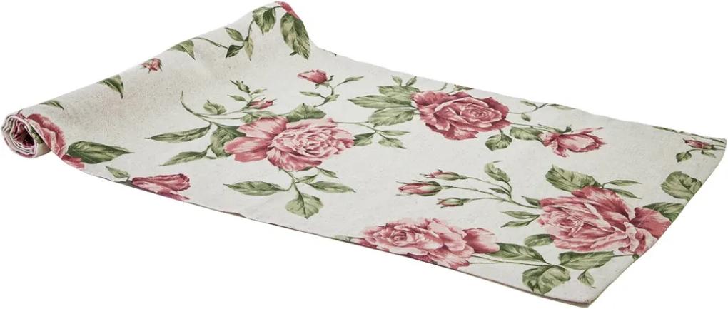 Napron textil pentru masa, Pink Rose 40x120 cm